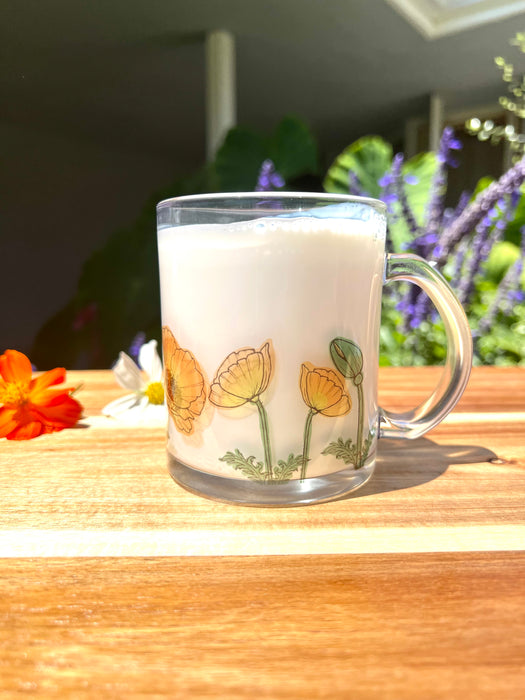 Poppy 11 oz Glass Mug