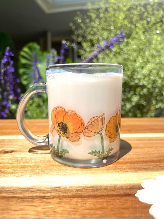 Poppy 11 oz Glass Mug