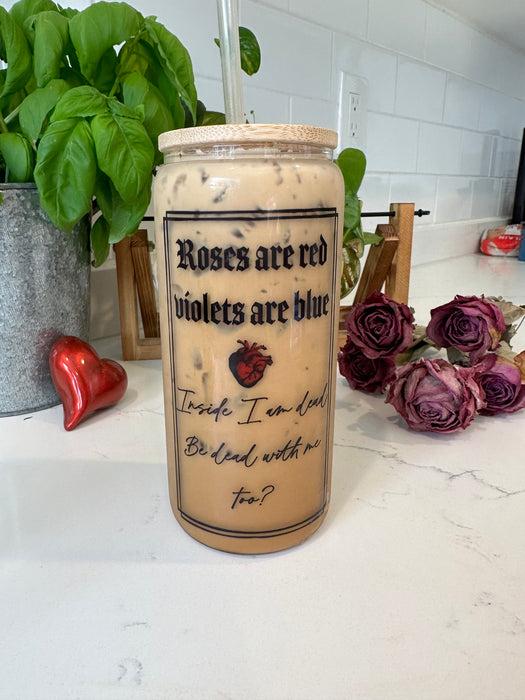 Roses are Red, Skeleton Lovers 20 fl oz Glass Tumbler